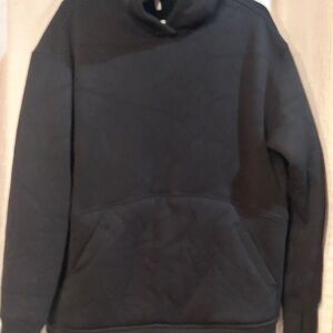 Athleta Black Textured Pullover Reverasable